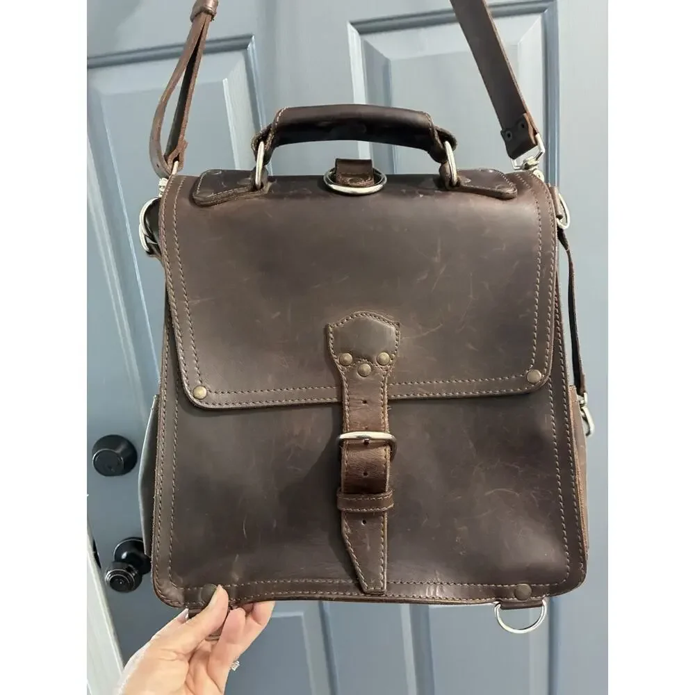 Saddleback Leather Company Coffee Brown Messenger Bag Converitble Backpack